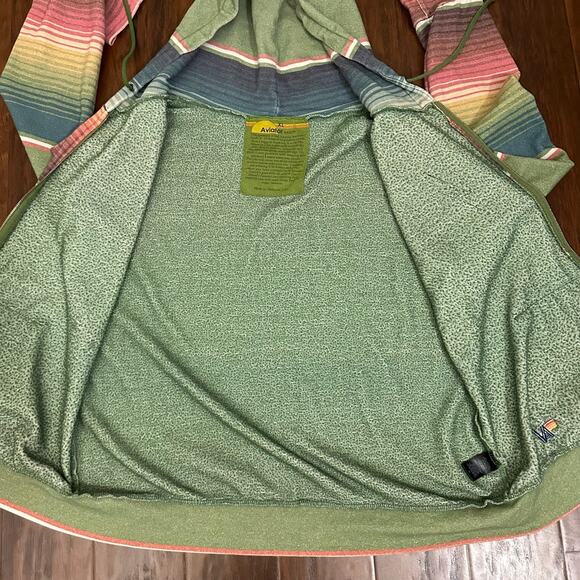 AVIATOR NATION Thunder Bolt Hoodie Multi Striped Full Zip Athleisure - Picture 3 of 13